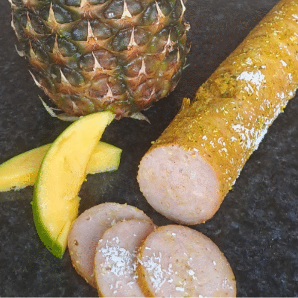 Kip grillworst Hawaii met ananas